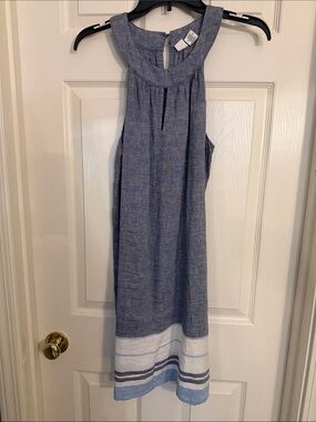 Artisan Ny Light Blue Linen Top with Subtle Texture